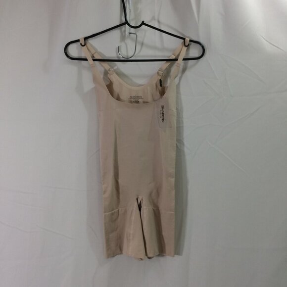 NEW Shaperx Shapewear Shape Wear Open Bust Mid Thigh Beige Size Small - Picture 2 of 7